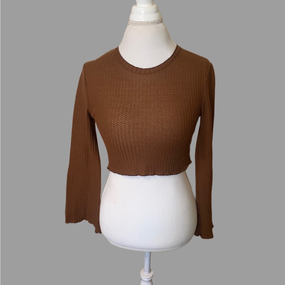 Romwe Dark Brown Crop Top